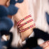 Blutmond | Silber | Galaxie Glas Makramee Perlen Armband